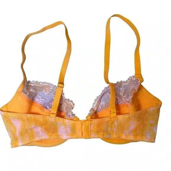 NEW Savage x Fenty Plunge Half Cup Lace Bra And Matching Panties Peach Orange - Picture 5 of 16